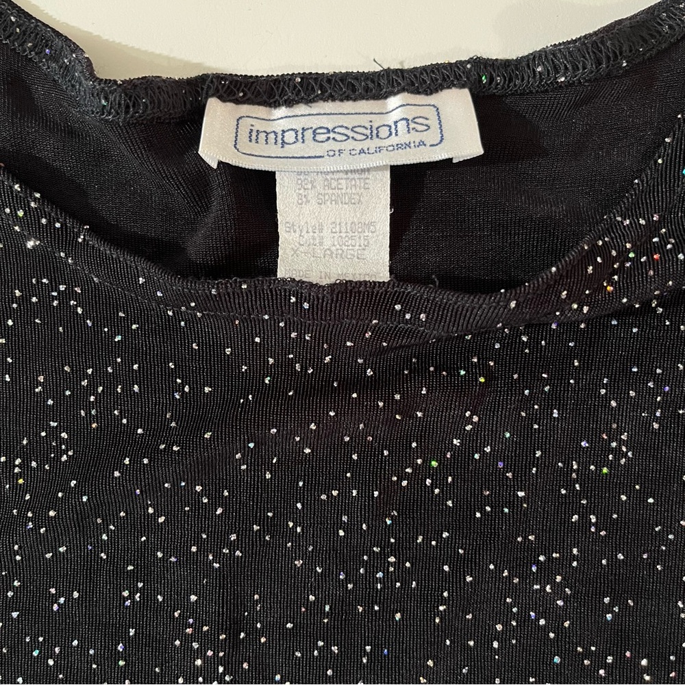 Impressions Black Sparkle Long Sleeve Top multi color size XL Women’s